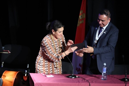 Olga Mohíno en la entrega de estos premios